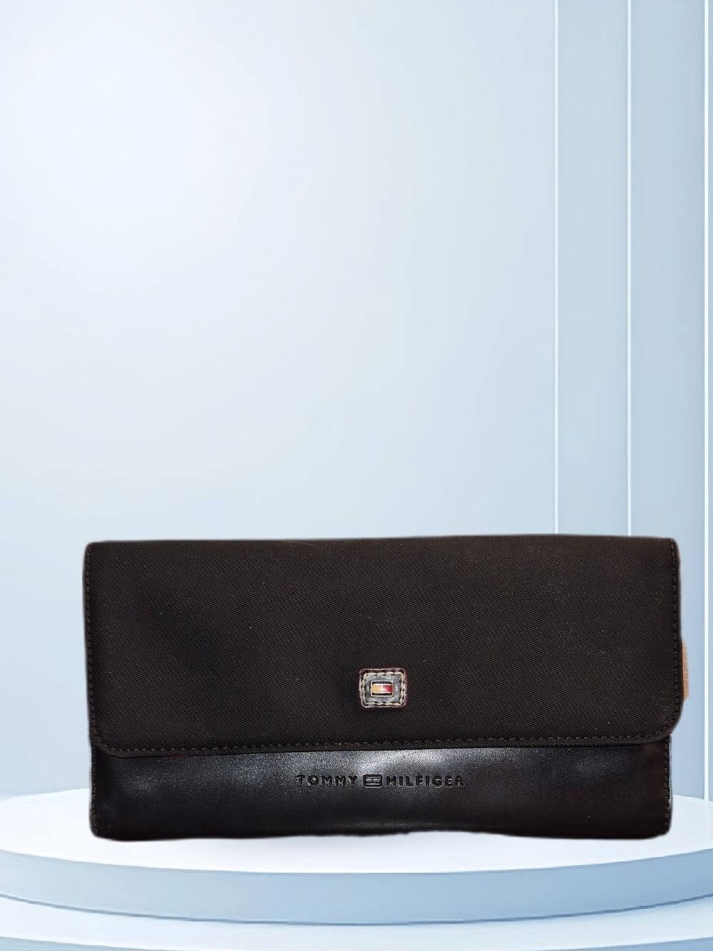 Tommy Hilfiger Black Fold-Over Clutch Wallet